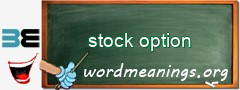 WordMeaning blackboard for stock option